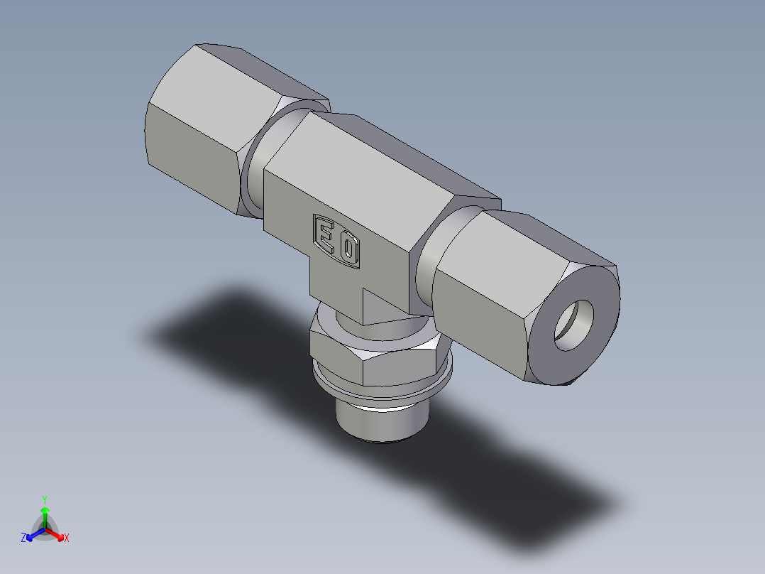 卡套式工业通用硬管接头EO_Adjustable_locknut_branch_tee_TEE06ZLMORCF