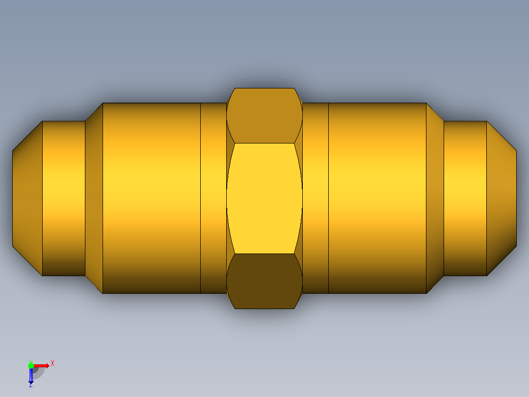 扩口式工业通用硬管接头Union 42F-5俯视图