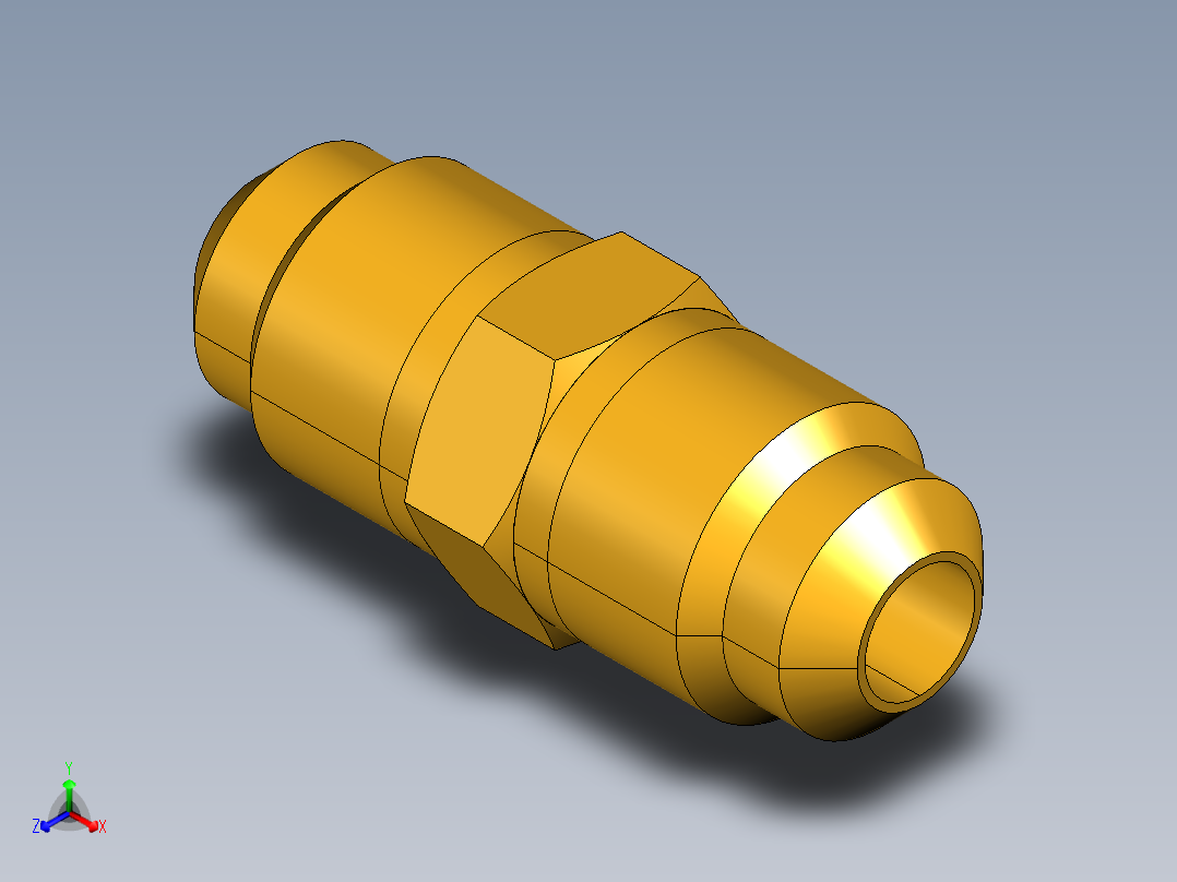 扩口式工业通用硬管接头Union 42F-5正等轴测图