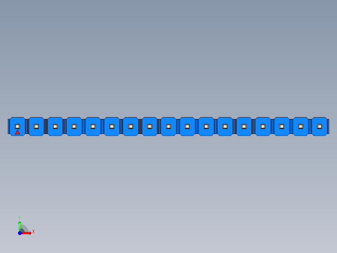 彩色公头100mil（2.54mm）系列-DS1021_blue_1x17p_100mil_Type1_rev1.0前视图