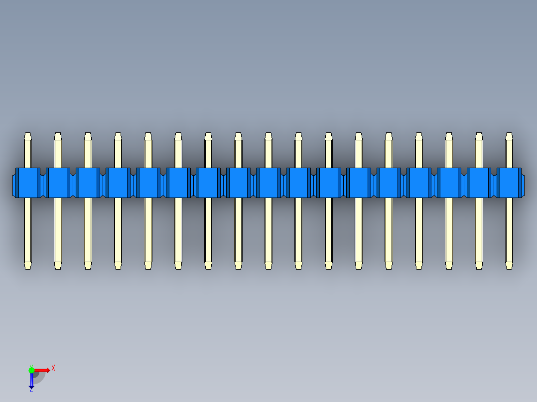 彩色公头100mil（2.54mm）系列-DS1021_blue_1x17p_100mil_Type1_rev1.0俯视图