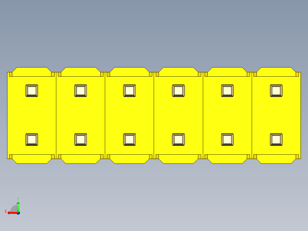 彩色公头100mil（2.54mm）系列-DS1021_yellow_2x06p_100mil_Type1_rev1.0后视图