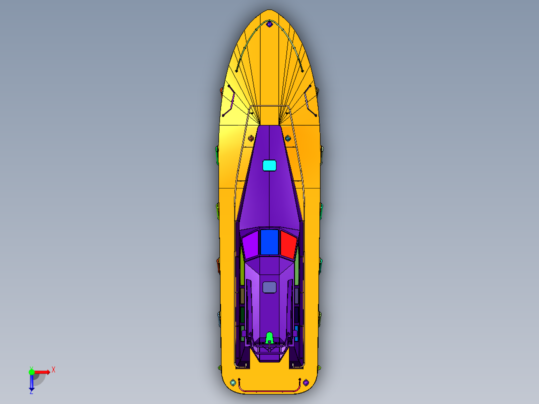 新型救助引航船俯视图