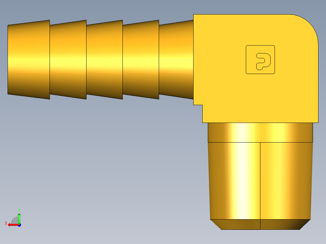 倒齿式工业管接头Hose Barb 90Deg Elbow to Male Pipe 129HB-6-4后视图