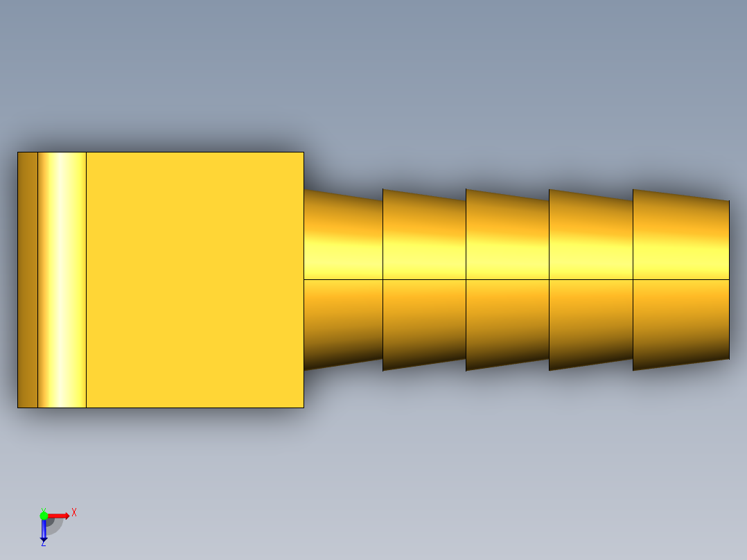 倒齿式工业管接头Hose Barb 90Deg Elbow to Male Pipe 129HB-6-4俯视图
