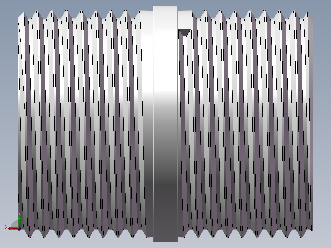 对丝-圆边等径 DN25后视图
