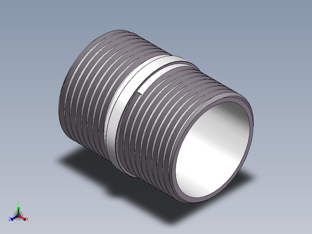 对丝-圆边等径 DN25正等轴测图