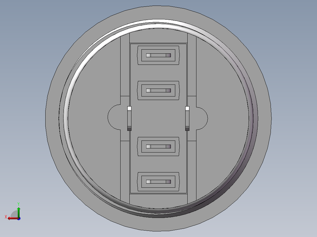 22mm金属按钮三维后视图