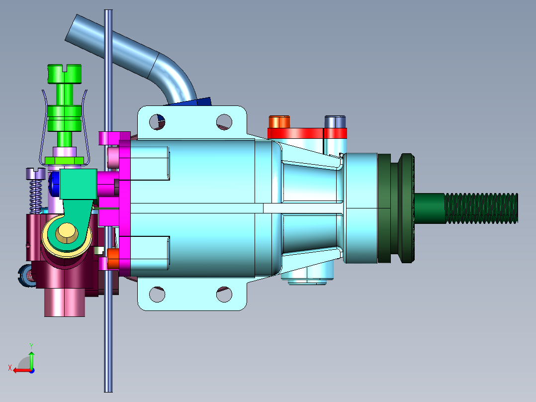 汽油单缸发动机后视图