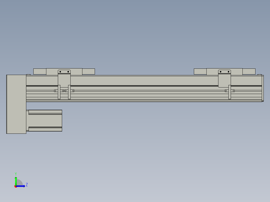 直线模组WG-LHC12-S400-D设计图纸左视图