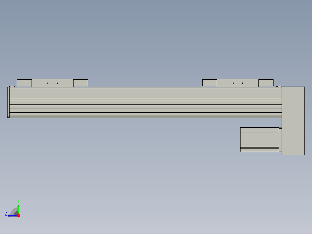 直线模组WG-LHC12-S400-D设计图纸右视图