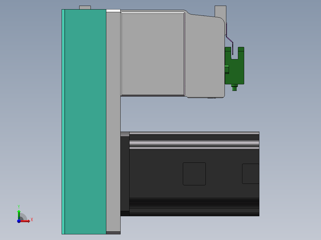 电动滑台模组STM100左下折模型前视图