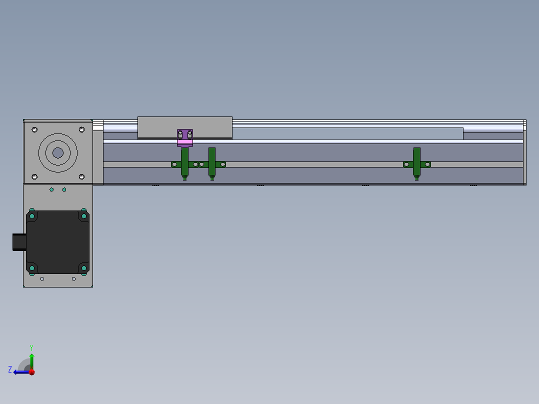 电动滑台模组STM100左下折模型右视图