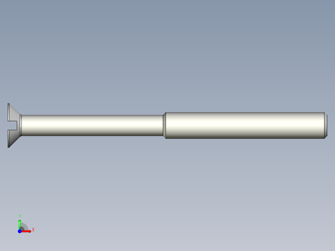 沉头螺钉-Slotted_BOLT-M6-L72_37-10-2x2-45前视图