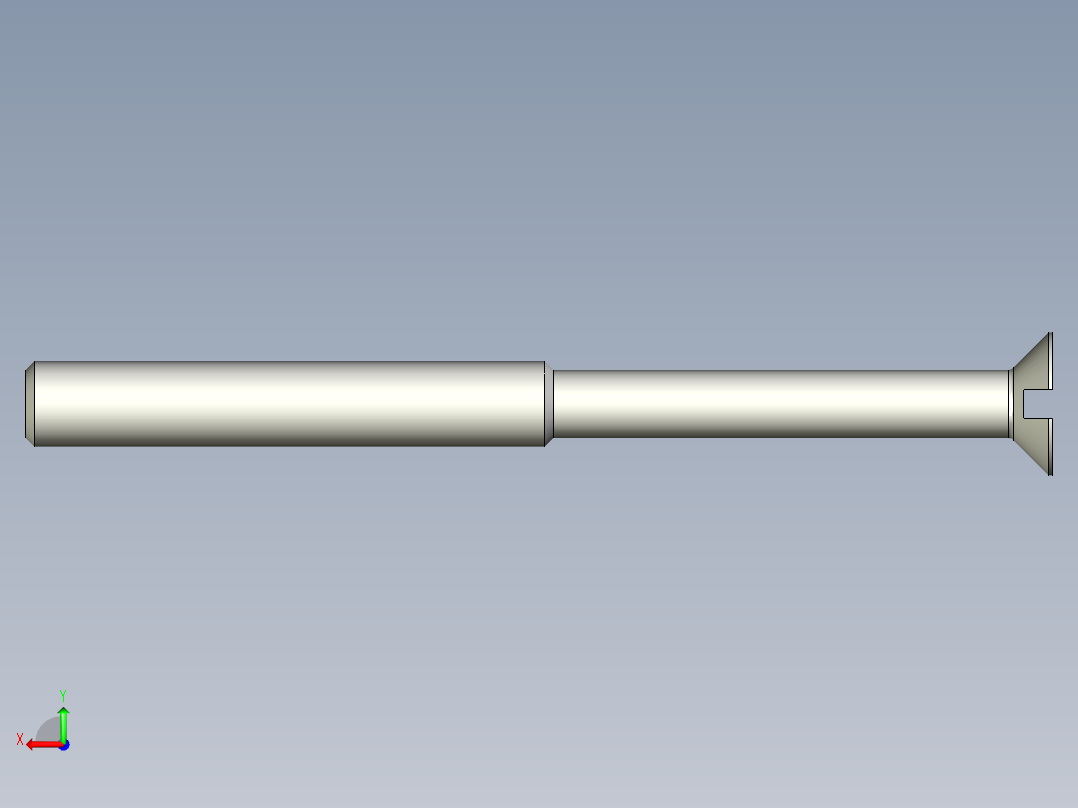 沉头螺钉-Slotted_BOLT-M6-L72_37-10-2x2-45后视图
