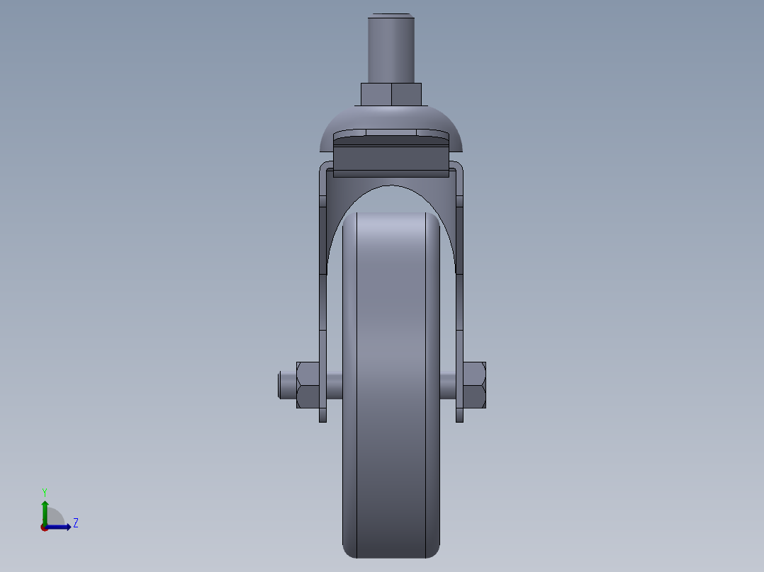 75毫米脚轮左视图