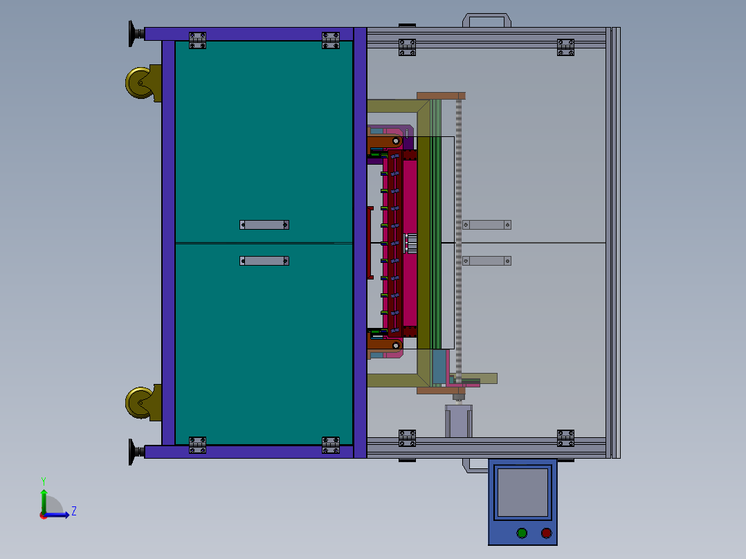 自动化非标切料机左视图
