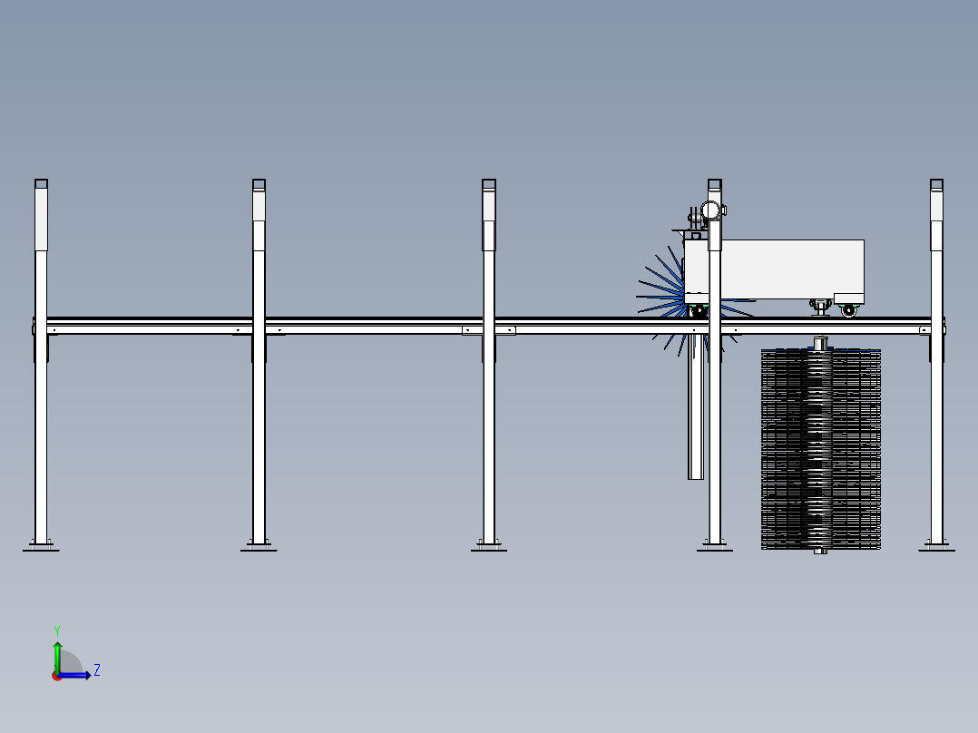 悬挂式龙门洗车机sw20可编辑左视图