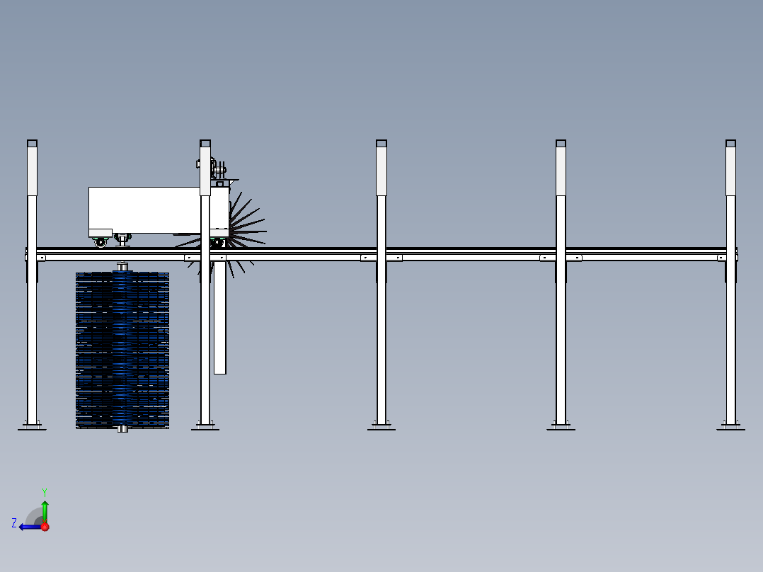 悬挂式龙门洗车机sw20可编辑右视图