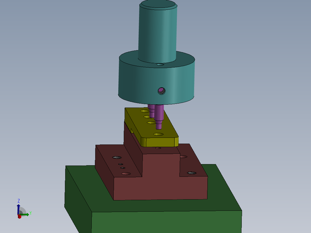 无导向<span style='color: red'>快</span><span style='color: red'>换</span>式冲孔模3D模型