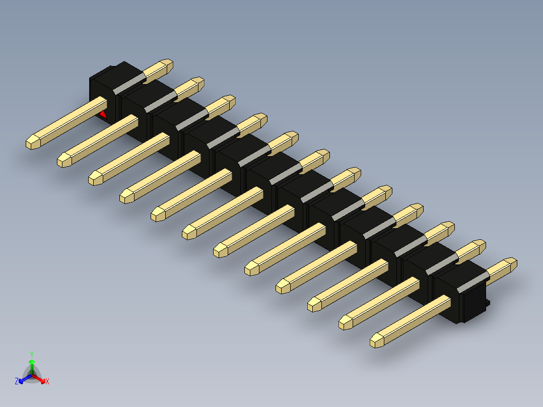 彩色公头100mil（2.54mm）系列-DS1021_black_1x12p_100mil_Type1_rev1.0