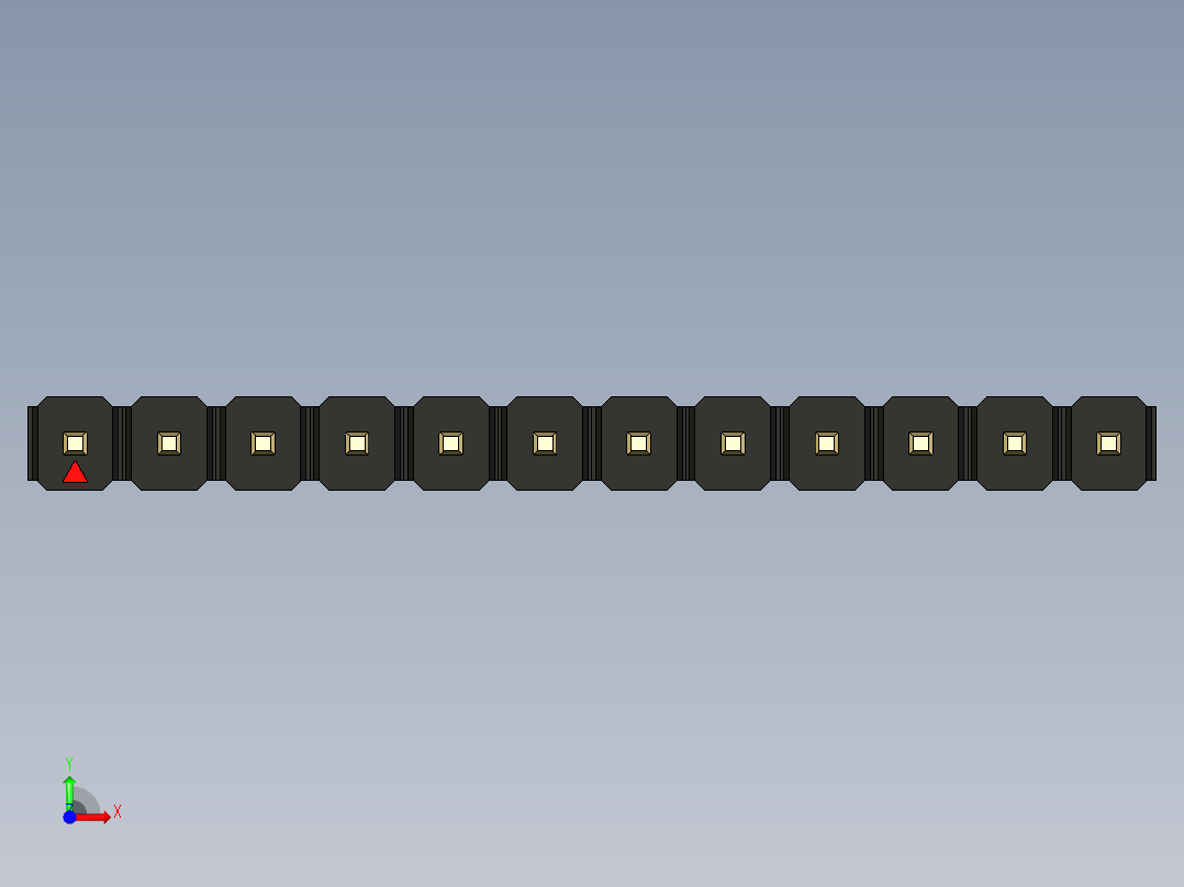 彩色公头100mil（2.54mm）系列-DS1021_black_1x12p_100mil_Type1_rev1.0前视图