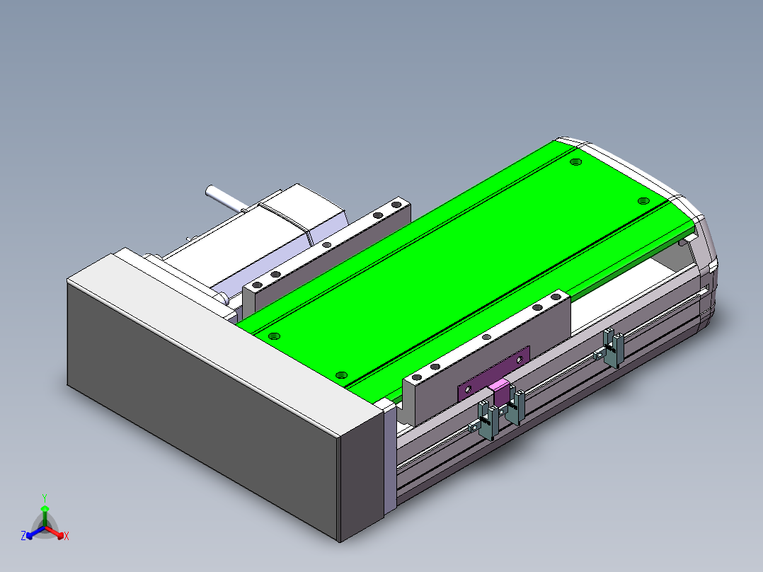 MTH丝杆半封闭模组MTH17-BR-750W正等轴测图