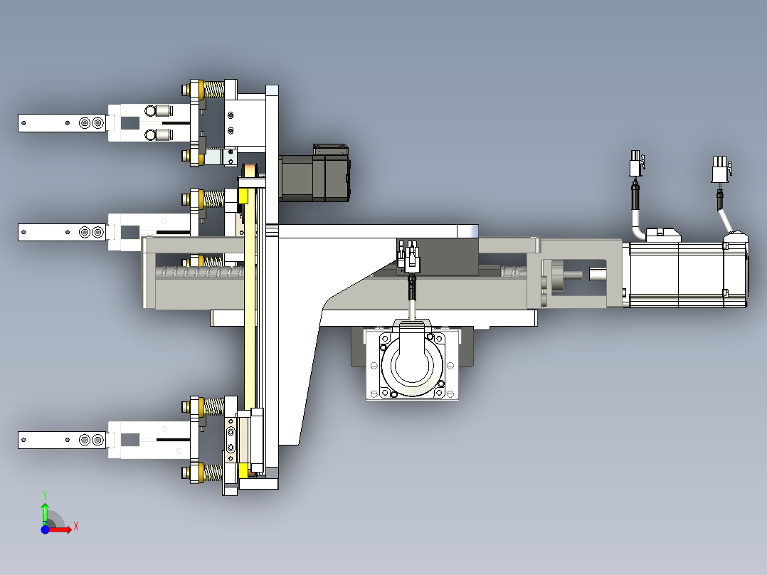 气动机械爪2x2阵型交叉手爪前视图