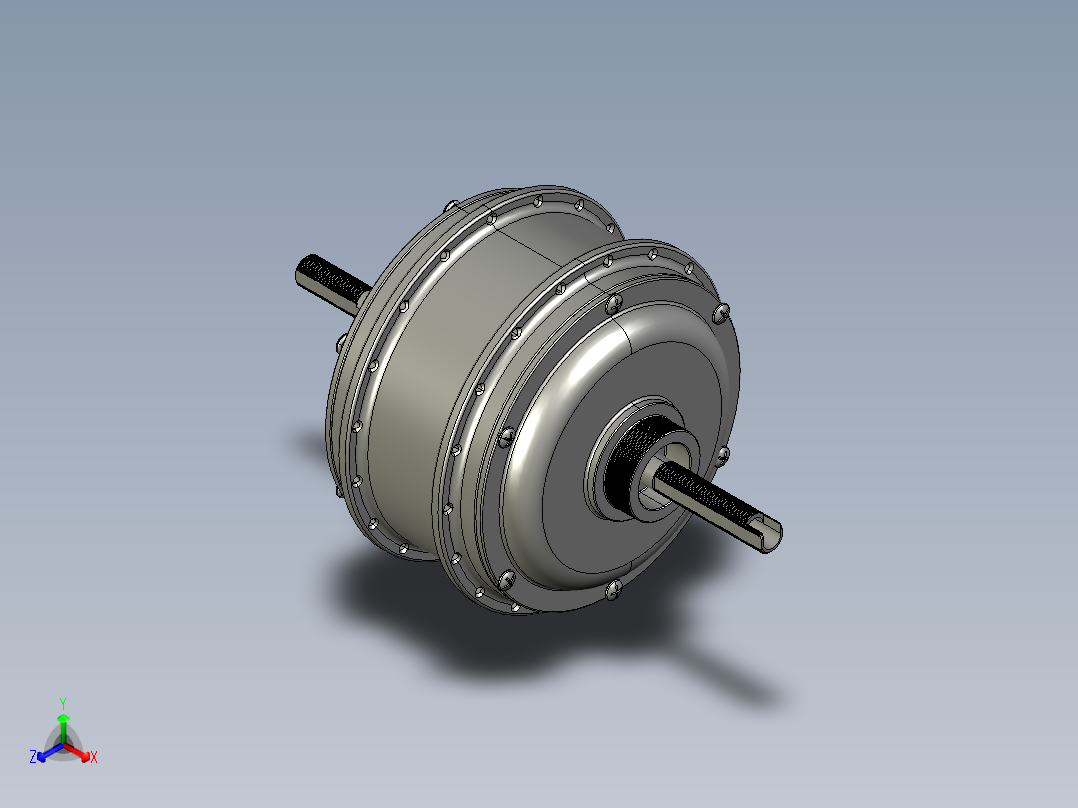 500 瓦轮毂电机--STP正等轴测图