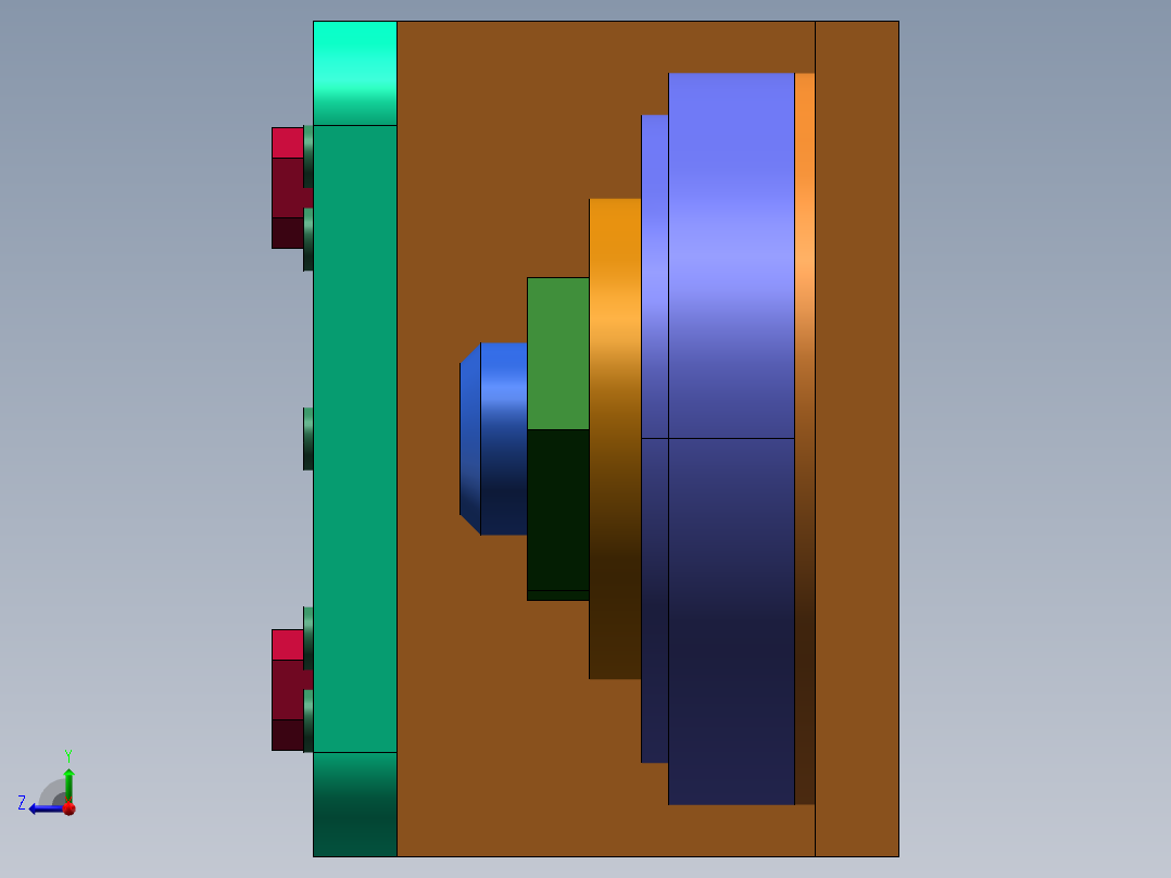 端盖零件钻8-20孔夹具设计右视图