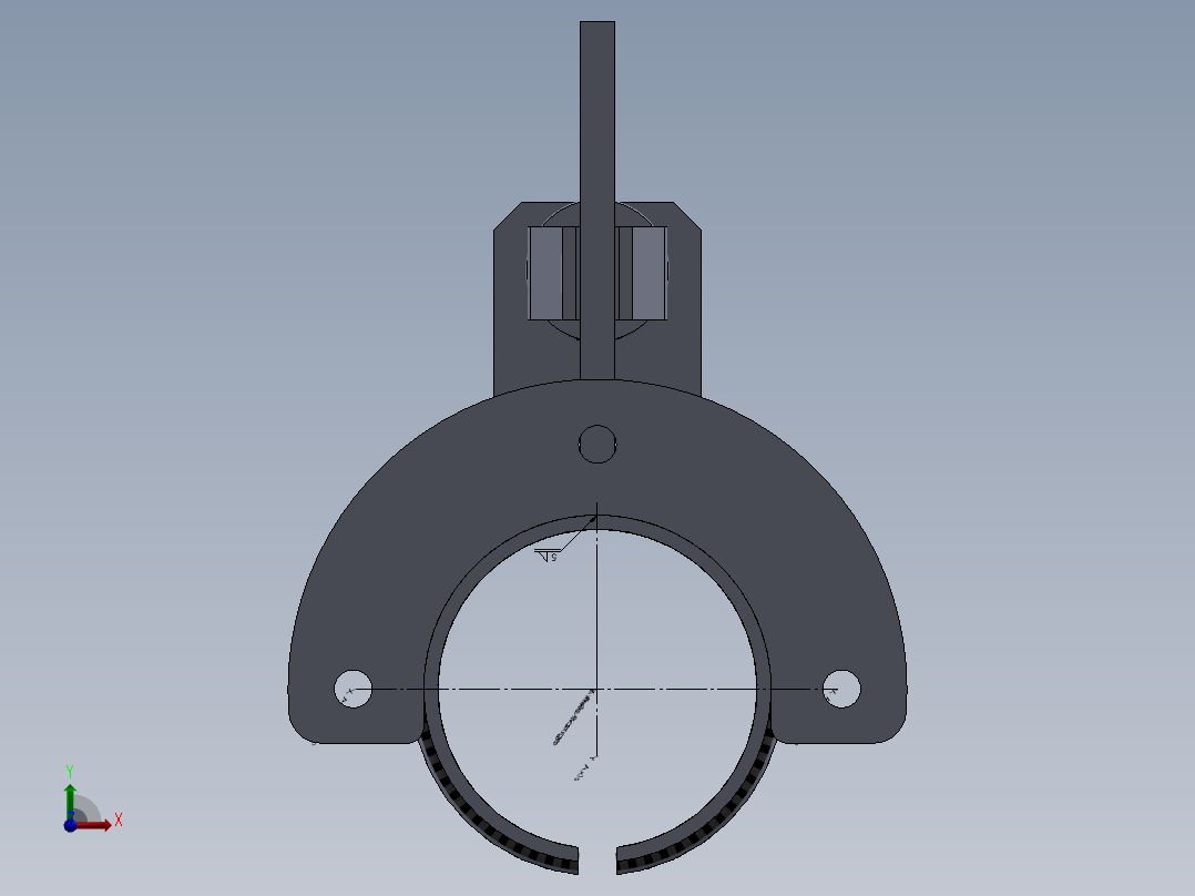 高架输送机的一个模块前视图