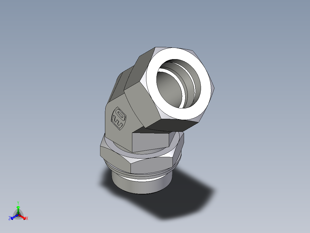 卡套式工业通用硬管接头EO_Adjustable_locknut_45_deg_elbow_VEE28LMCF