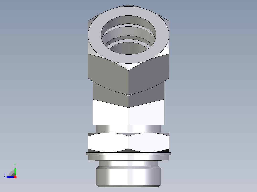 卡套式工业通用硬管接头EO_Adjustable_locknut_45_deg_elbow_VEE28LMCF右视图