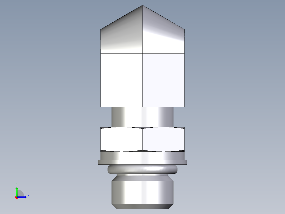 卡套式工业通用硬管接头EO_Adjustable_Locknut_elbow_WEE10LMOROMDCF左视图