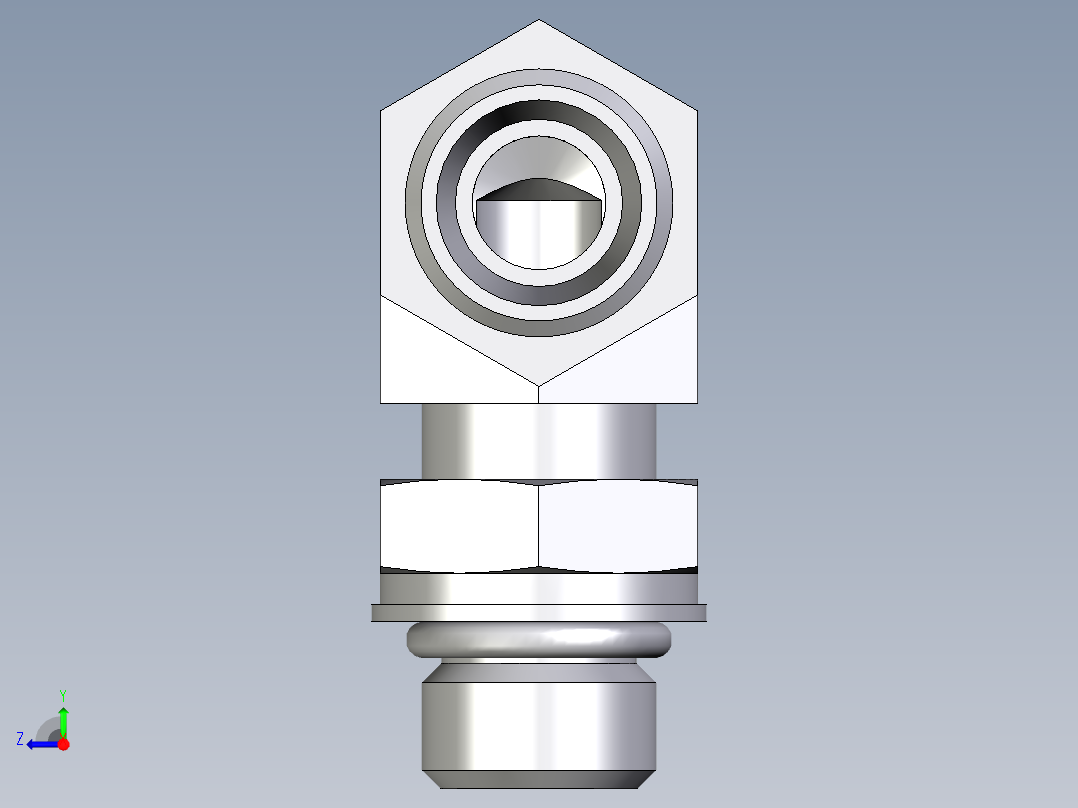卡套式工业通用硬管接头EO_Adjustable_Locknut_elbow_WEE10LMOROMDCF右视图
