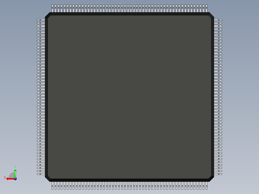 元器件3D封装QFP208_FPT-208P-M01171后视图