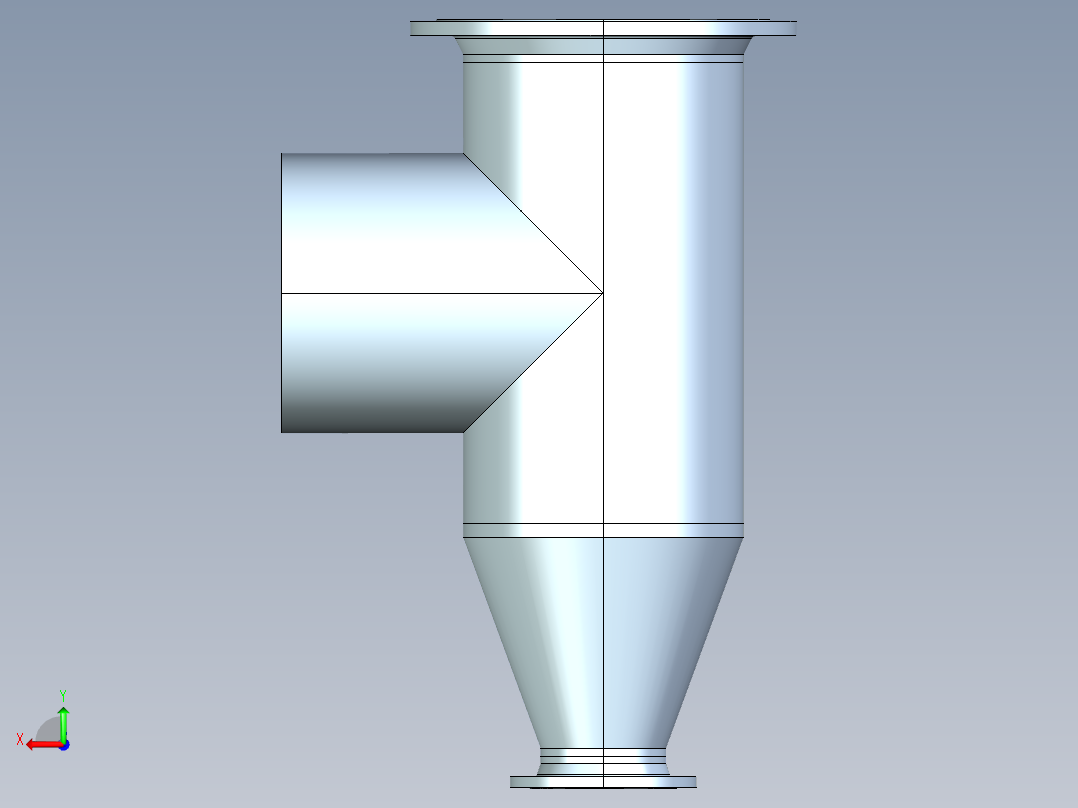 管件接头、螺纹接头、三通(86)后视图