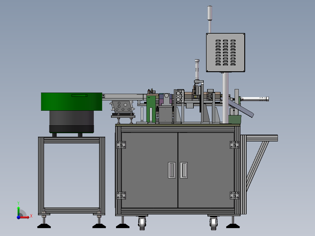 塑胶插端子机（sw14可编辑+工程图）前视图