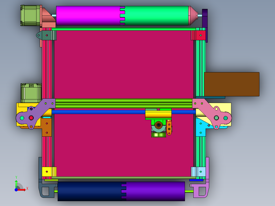 流水线式传送带3d打印机前视图