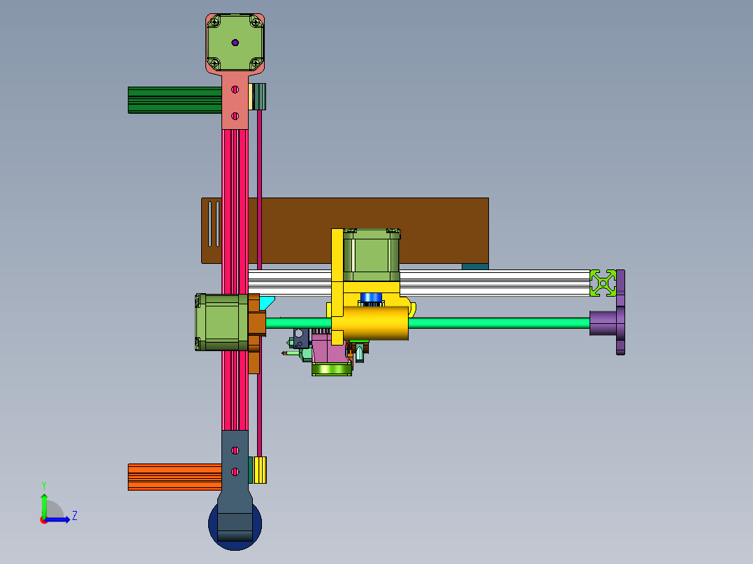 流水线式传送带3d打印机左视图