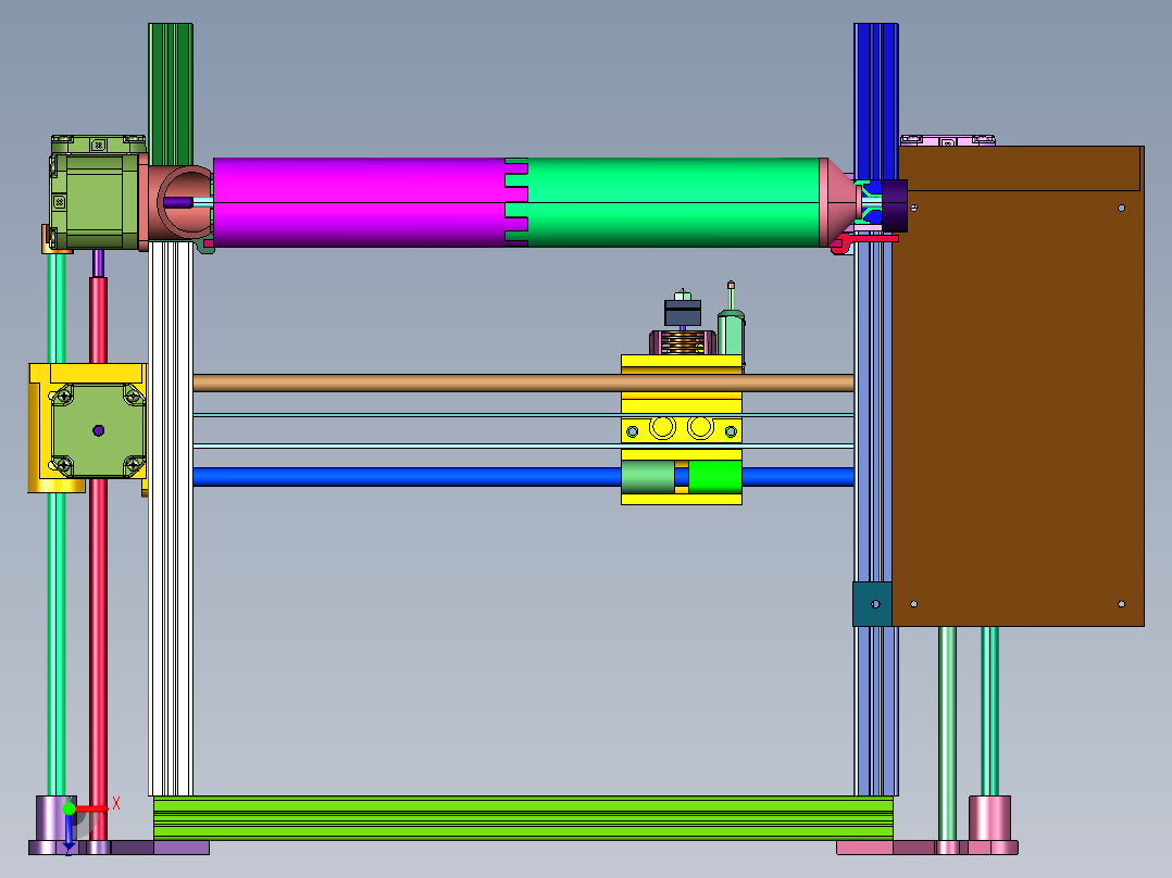 流水线式传送带3d打印机俯视图