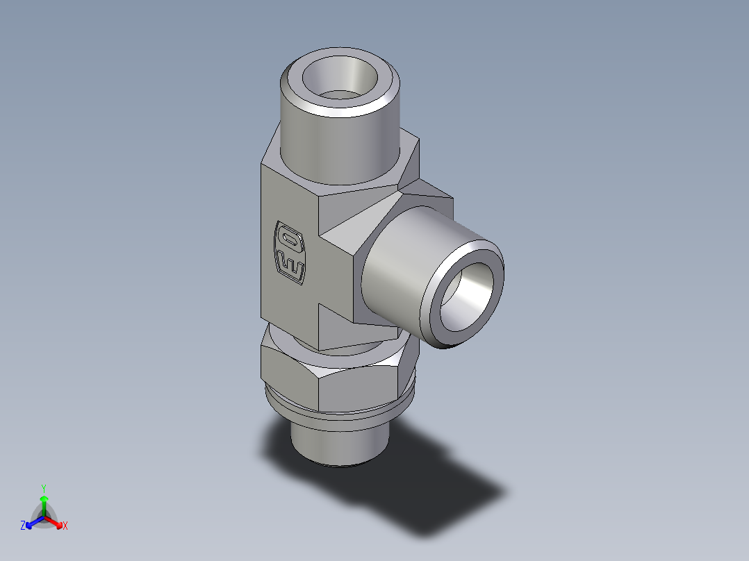 卡套式工业通用硬管接头EO_Adjustable_locknut_run_tee_LEE08SROMDCF