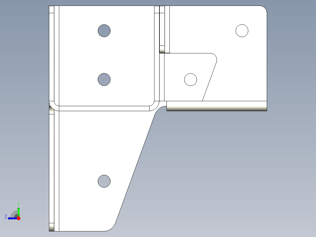 方管固定连接件右视图