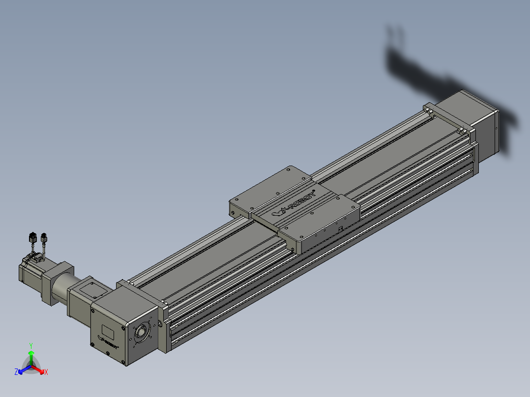 威洛博直线电机模组EB20-L224-S850-R-ZP75-MS3-5K正等轴测图