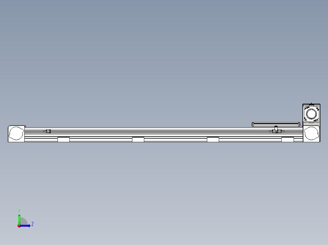 同步带滑台-欧规B8-L88-S1200-L-ZP75-D3-N10左视图