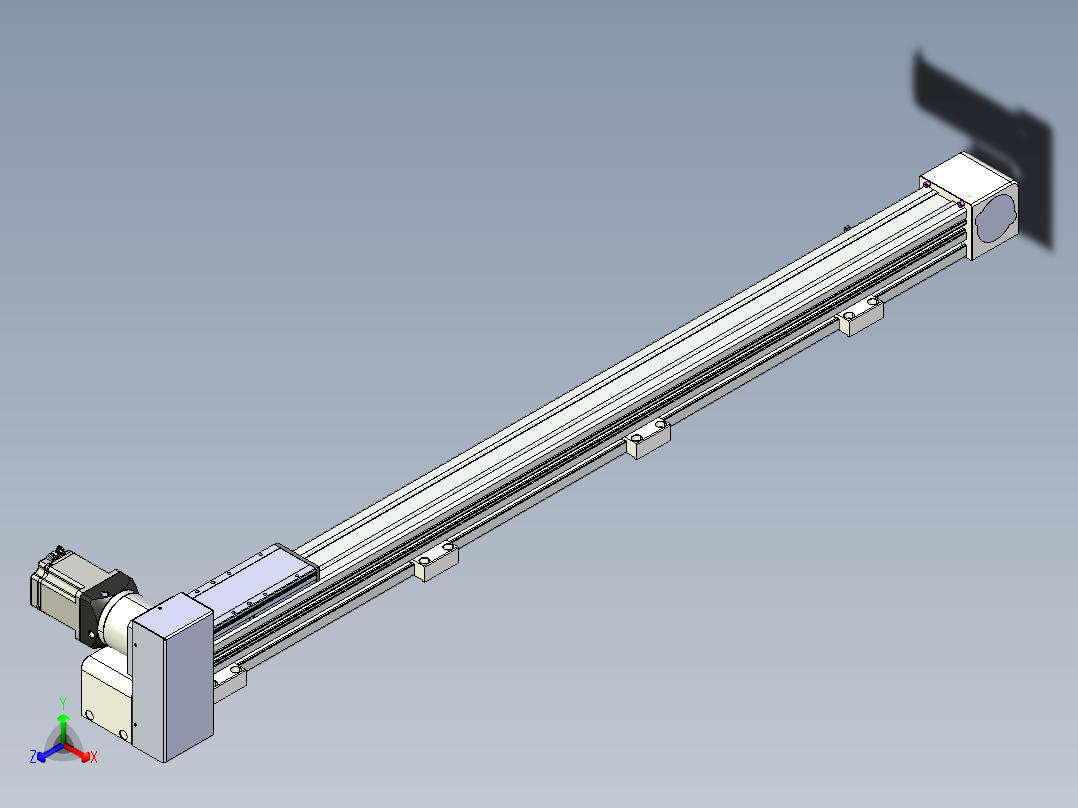 同步带滑台-欧规B8-L88-S1200-L-ZP75-D3-N10正等轴测图