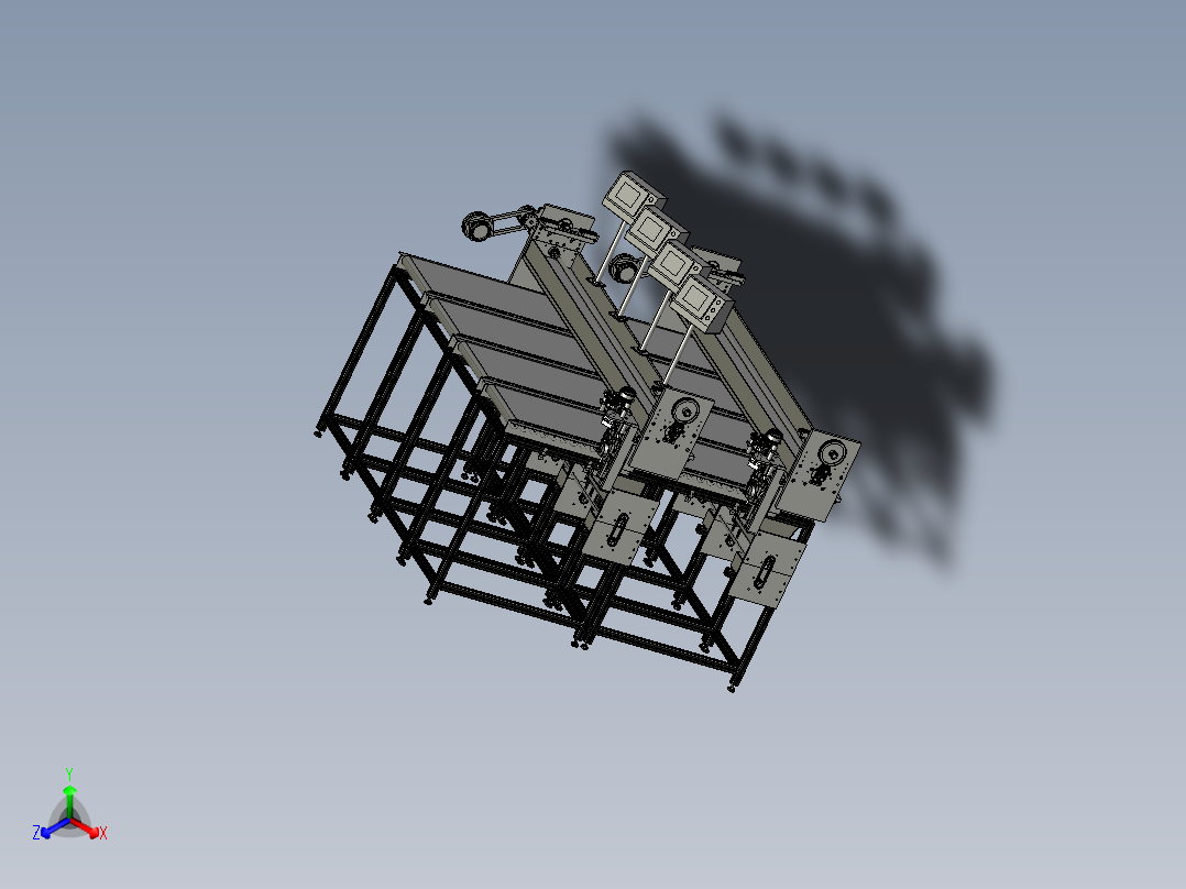 数控裁割机正等轴测图