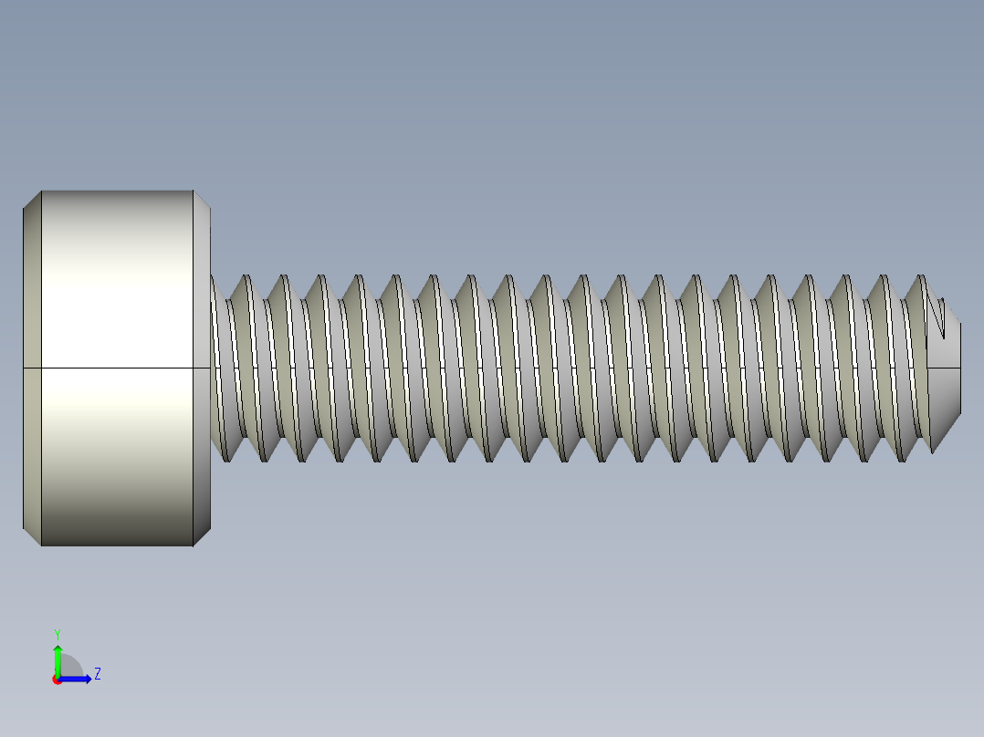 M2 x 0.4mm Thread 8mm LONG SOCKET HEAD CAP SCREW.IGS左视图