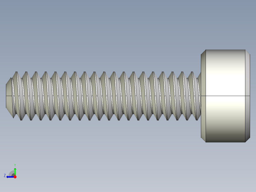 M2 x 0.4mm Thread 8mm LONG SOCKET HEAD CAP SCREW.IGS右视图