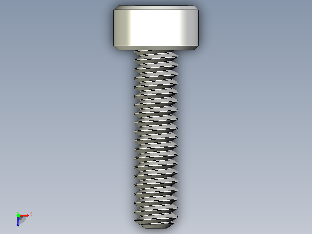 M2 x 0.4mm Thread 8mm LONG SOCKET HEAD CAP SCREW.IGS俯视图